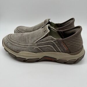 Skechers Respected Holmgren Taupe Men Size 8.5 Athletic Goodyear Slip In Sneaker